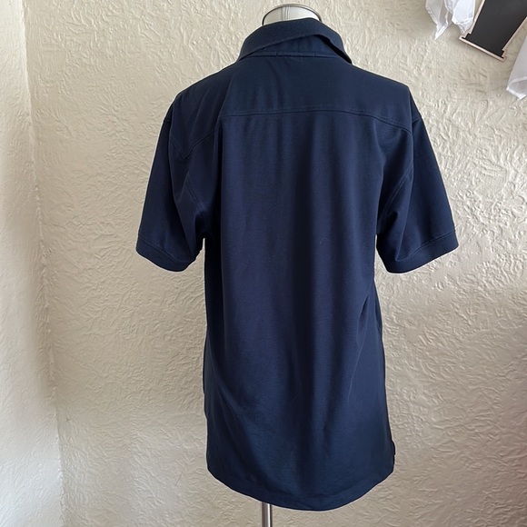 Miller Lite Beer Embroidered Work Wear Blue Polo Shirt Thrashed Medium - Picture 5 of 9